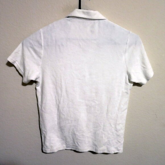Criquet Shirt Mens Large New Short Sleeve Terry Cloth Polo White - Picture 6 of 7